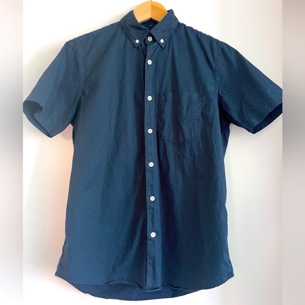 Steven Alan Blue short sleeved Button Down Shirt
